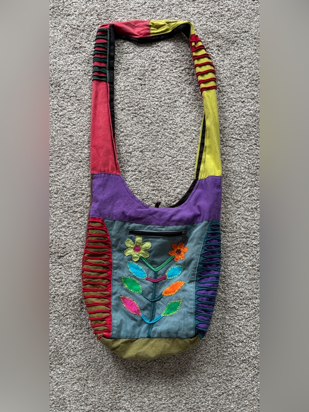 ARK Imports Fair Trade Bohemian Embroidered Shoulder Bag